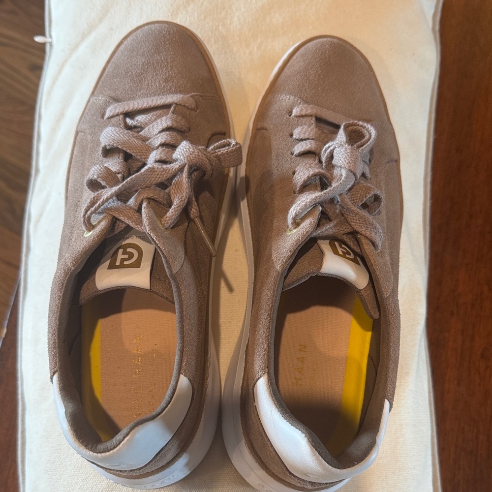 Cole Haan Tan/Brown Suede Sneakers women size 6.5 - 6 1/2 *NWOT